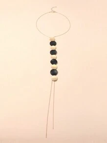 1 pièce Collier pendentif rond géométrique élégant et à la mode avec chaîne serpent asymétrique lisse et brossée pour femmes