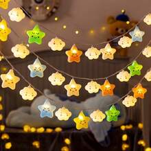 3米帶電池的20顆雲朵、彩虹和星形LED串燈，適合在生日、節日和派對上進行場景裝飾和氛圍營造