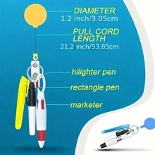 1set Nurse Pen Set Include 1 Piece Tip Highlighter 1 Piece Permanent Marker Pen And 1 Piece Retractable Ball Pen Pack With 1 Piece Nurse Badge Clip Retractable ID Name Reels
