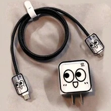 Set de 5 protectores de cable de datos con patrones de graffiti/degradado de manzana, previene la rotura de cables, compatible con la funda protectora del cargador del iPhone - Multicolor - Ver 11