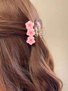 1 pieza Garra de pelo con estilo callejero bohemio decorada con diseño de plumeria - Clips de pelo de San Valentín