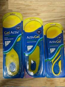 PLANTILLAS DEPORTIVAS DE REPUESTO DE GEL MASAJEADOR ,1 PAR, PLANTILLAS PARA HOMBRE ,MUJER Y NINOS,1PAR - amarilla con azul - Ver 1