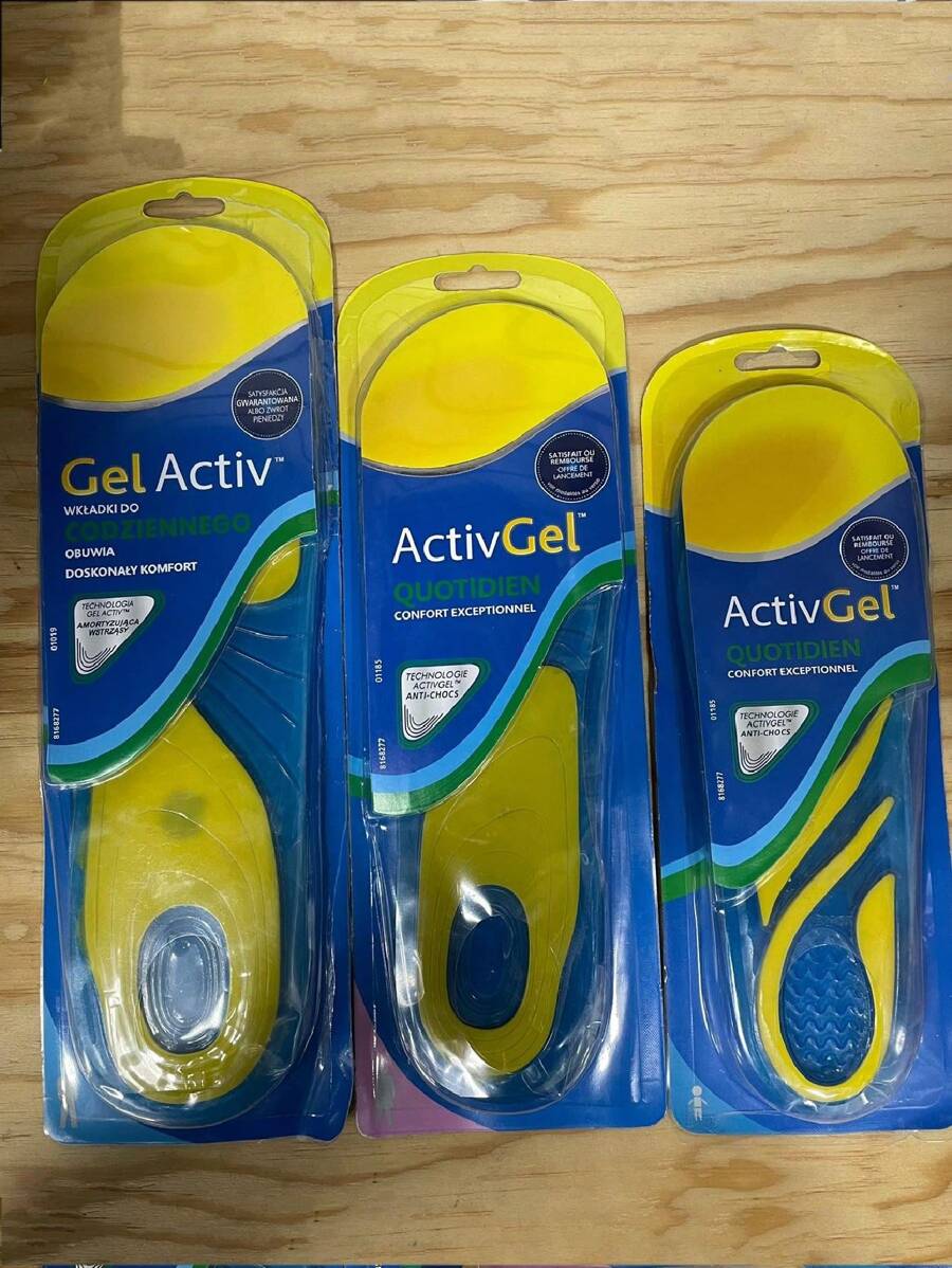 PLANTILLAS DEPORTIVAS DE REPUESTO DE GEL MASAJEADOR ,1 PAR, PLANTILLAS PARA HOMBRE ,MUJER Y NINOS,1PAR - amarilla con azul - Ver 1