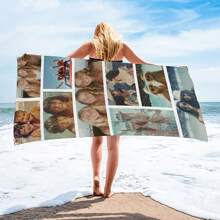 Gepersonaliseerde fotocollage strandhanddoek, aangepaste handdoek - fotohanddoek - fotocollagehanddoek - aangepaste strandhanddoek, familievakantie strandhanddoek - Veel kleurig - Bekijken 2