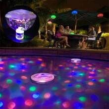 1 pieza Luces de piscina, luces vibrantes LED de piscina - a prueba de agua con 7 modos de pantalla multicolor - perfectas para fiestas en la piscina, luces sumergibles, luces para estanques y baños, decoración de piscinas - Blanco - Ver 13