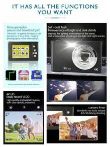 4K Digital Camera Entry-Level Retro-Style Mini CCD Camera With High Definition, High Resolution, Small And Portable Style, Ideal For Students And As A Mini Card Camera