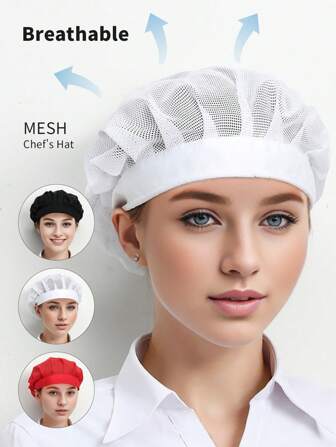Unisex Chef's Mesh Hat,Chef Hat,Kitchen Hat,Kitchen Chef Hat,Cooking Hat,Baking,Restaurant Hat/Cap,Mesh Hat,Foods Hat,Catering Hat,Grid Mesh Hat