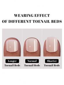 120pcs/Box Glossy Acrylic Press-On Toenails, Matte Black Fake Toenail Covers, Classic French Full Coverage Artificial Toenails, DIY Home Manicure Supplies For Women & Girls - Multicolor - View 3