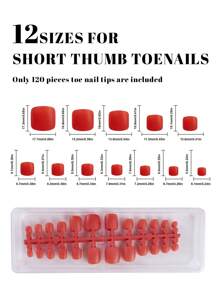 120pcs/Box Glossy Acrylic Press-On Toenails, Matte Black Fake Toenail Covers, Classic French Full Coverage Artificial Toenails, DIY Home Manicure Supplies For Women & Girls - Multicolor - View 2