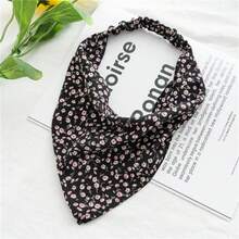 1 Piece Of Floral Elastic Headband, Women's Thin Floral Cloth Headband, European And American Triangular Scarf - Multicolor - View 14