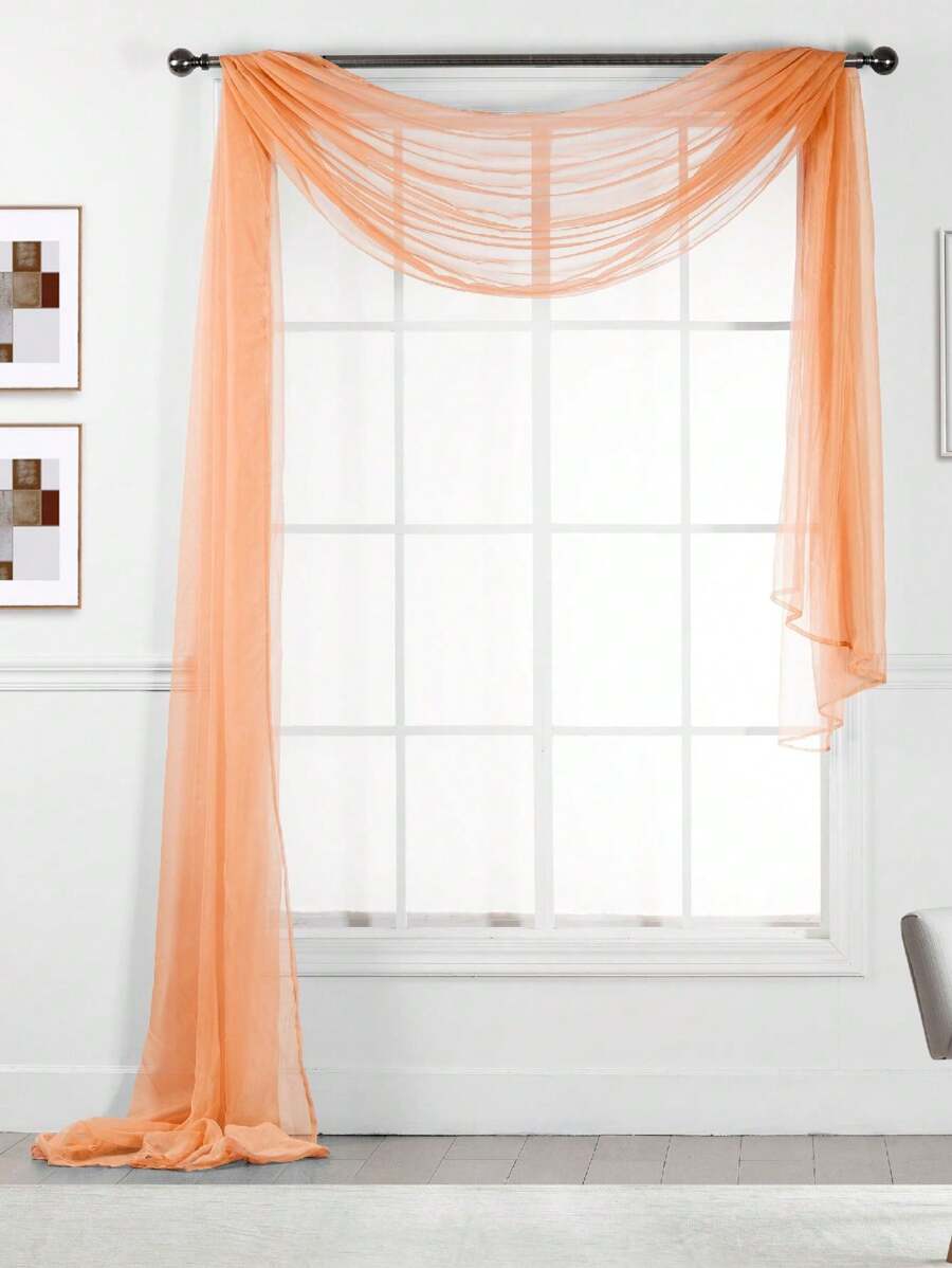 216" Long Sheer Window Curtain Valance/Scarf Great Value 25 Colors - Jeruk - View 1