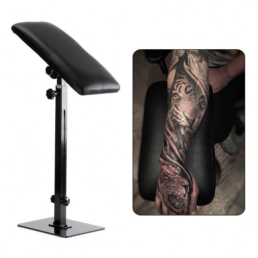 Apoio de braço para tatuagem, apoio para os pés, apoio de braço ajustável, suporte de tatuagem preto, apoio de braço 68-100cm, apoio para as pernas - Preto - Ver 1