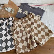 男童日式水洗休闲百慕大短裤，2024年夏季短裤 - 卡其色 - 查看 4