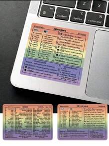 2pcs Windows Shortcut Key Sticker Cover Decoration Laptop Keyboard Shortcut Key Reference Tip Sticker - Multicolor - View 4