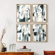 FRAMED Wall Art - -Sea Cavern Strata I Framed Print - Set Of 4-Comes Framed And Ready To Hang