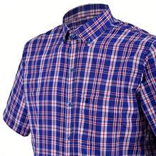 Michel Blanc Men's Short Sleeve Fantasy Shirt. - 中等水洗藍 - 查看 4