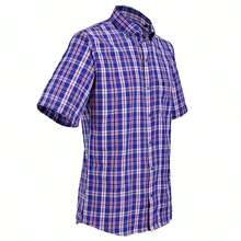 Michel Blanc Men's Short Sleeve Fantasy Shirt. - 中等水洗藍 - 查看 3