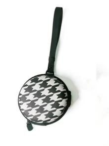 圓形皮革可摺疊眼鏡盒，多種折疊眼鏡收納盒，時尚的圓形可摺疊眼鏡收納袋 - A - 查看 5