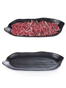 1 件/3 件加厚密胺黑色盘子，防震，哑光烧烤盘，寿司盘圣诞礼物 - 黑色 - 查看 5