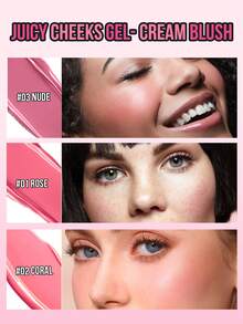 Misslyn Juicy Cheeks腮紅凝膠套裝，3入組，不油膩，高顯色，輕盈，透氣，易於應用，淡淡的顏色，自然，霧感完成，油脂不含