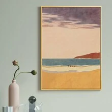 1入組極簡手繪插畫帆布海報，卡通風格海灘旅行牆藝品，適用於禮物、臥室、辦公室、客廳、咖啡廳牆壁裝飾 - 彩色 - 查看 3