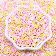 2-10mm Short Long Polymer Clay Cylindrical Candy Sprinkles Hot Soft Pottery For Decoration DIY Crafts Filler Accessories 20g/Bag