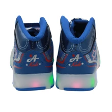 Tenis Para Niños Luces Led Bota Botin The Hedgehog - azul real - Ver 4