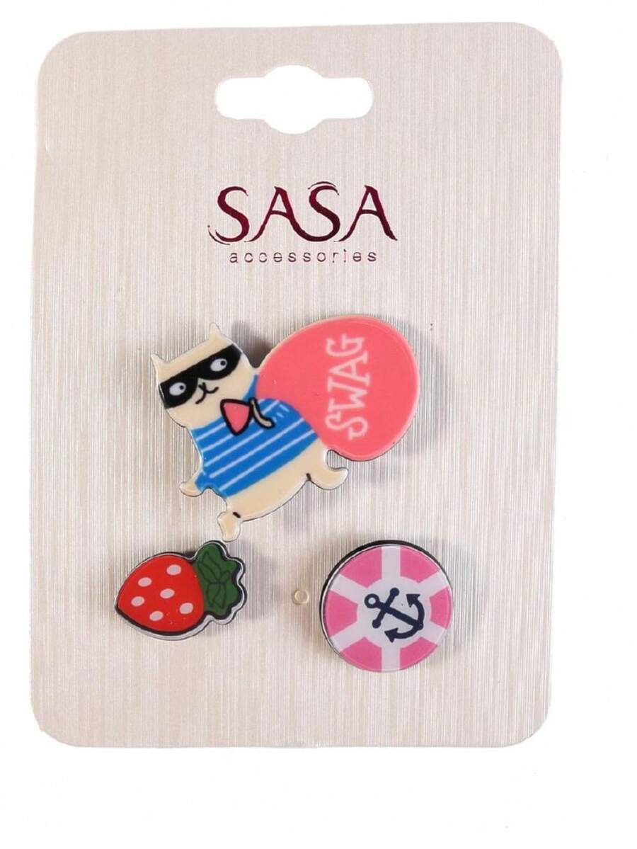 12 pack de Pines De metal Con diseño Cool Para Diferentes Ocasiones - Multicolor - Ver 1