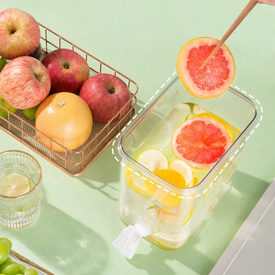 1 PC/3.5L Ấm Đun Nước Đá Có Vòi Cho Tủ Lạnh Trái Cây Bình Trà Mùa Hè Hộ Gia Đình Nước chanh Chai Ấm Siêu Tốc Lạnh Bong Bóng chai Ấm Siêu Tốc Nước Lạnh - Màu vàng - Xem 1