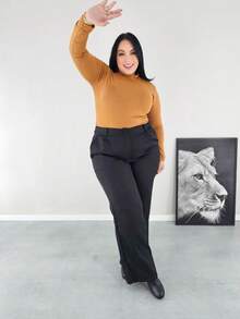 Plus Size Blouses - 芥末 - 查看 3