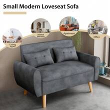 JAMFLY Sofa Set For Living Room 47'' Small Loveseat, Love Seat Couches Small Sofa Set For Small Spaces Apartment - Dark Grey - View 4