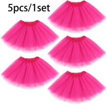 1pc/3pcs/5pcs Neon 80s Tutu Skirt, 3-Layers, For Princess Dress Up, Party, Performance, Christmas, Festival, Mardi Gras, Ballet Performance, Party Gift - Mesh Tutu Skirt - View 56