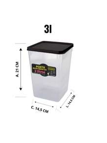 Kit 2 Porta Mantimento Hermético Super Vedação 3l Empilháveis Cabe 2kg Alimento