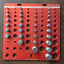 1 Set Of 28 Hole Bolt & Nut Thread Gauge Checker With Standard English And Metric Scale Markers - Silver - View 8