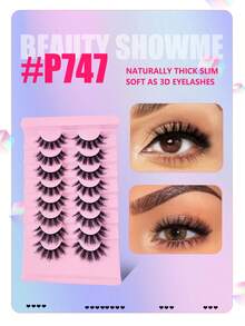 Beauty Showme 20pcs 5D Silk Eyelashes, Natural Looking Doll Eyelashes With Stretchy Ends