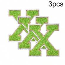 3 件 A-Z 3.15 英寸大号雪尼尔刺绣字母贴片，熨烫缝制字母贴片，用于衣服、夹克、帽子、书籍、背包的缝制贴花 - DIY 刺绣用品 - 白色 - 查看 119