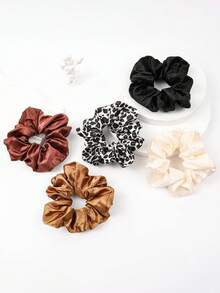 8入組絲綢薄紗鬆緊帶，髮帶，馬尾扎發橡皮帶，中性款髮飾組合，適用於女性和女孩 - 彩色 - 查看 7