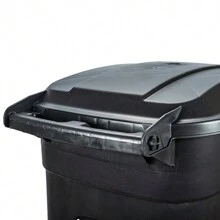 Bote de basura Tacho 135 litros con ruedas Negro Plastic - Negro - Ver 3