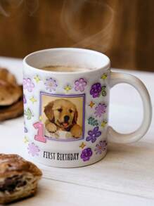 1pc Custom Photo Mug, Custom Mug, Custom Mug With Photo, Custom Photo Coffee Mug, Custom 3D Inflated Effect Printed Mug, Personalized Photo Mug, Personalized Mug, Personalized Mug With Photo, First Birthday Style Mug, Ideal For Valentine's Day, Mother's Day, Father's Day, Birthdays, Or Anniversaries, Wedding Gift, Best Gift For Mom, Dad, Wife, Husband, Girlfriend, Boyfriend, Gift For Him/Her