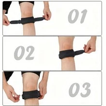 2 cái/Bộ Đai Gân Đầu Gối - Giảm Đau Tối Đa, Thoải Mái & Bền Bỉ - Phù Hợp Cho Đi Bộ Đường Dài, Bóng Đá, Bóng Rổ, Chạy Bộ, Tennis Và Các Môn Thể Thao Khác - Cải Thiện Hiệu Suất Đầu Gối Nhảy, Phụ Kiện Thể Dục Miếng Đệm Đầu Gối - màu đen - Xem 7