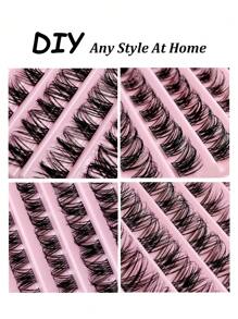 Rikuaild 120 PCS DIY Cluster Mixed Length Lashes Natural Soft Eyelash Extension Curl Individual Lashes Can DIY Your Favorite Style At Homelash Clusters,Eyelash Clusters,Individual Eyelashes,Lashes,Fake Lashes - D - View 5