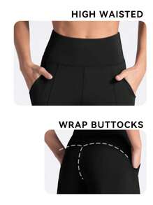 GEMCHO Women' Yoga Ultra Loose Pants With Pockets And Tummy Control High Waist In Flare Crop Spring/Summer