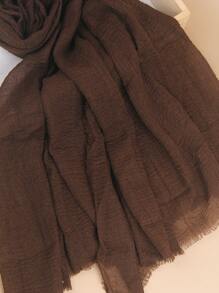 1pc Women's Solid Color Pleated Basic Classic Plain Hijab Scarf For Abaya Women Veil