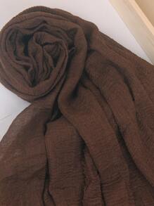 1pc Women's Solid Color Pleated Basic Classic Plain Hijab Scarf For Abaya Women Veil