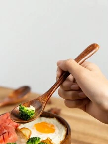 2pcs Simple Nanmu Wood Spoon Set,Kitchen,Christmas Gift,School Supplies