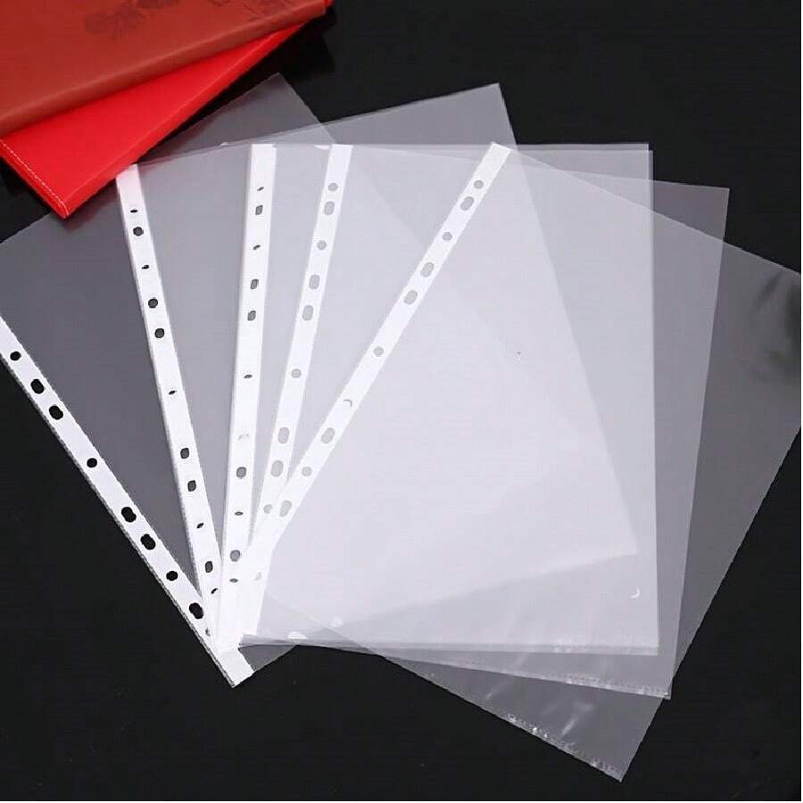 10/50/100 chiếc Túi đựng tài liệu trong suốt 11 lỗ khổ A4 Túi đựng tờ rời Dải trắng Túi đựng trang bên trong Màng bảo vệ Túi đựng dữ liệu Túi bảo vệ tài liệu Túi đựng, Túi đựng bản nhạc, Túi đựng nhân viên, Phụ kiện âm nhạc, Thích hợp cho người mới bắt đầu, Quà tặng cho thanh thiếu niên, Bìa sách A4, Túi Polly, Đồ dùng ôn tập, Bao đựng hồ sơ, Nhựa cho doanh nghiệp, Kẹp giấy lớn - trắng - Xem 1