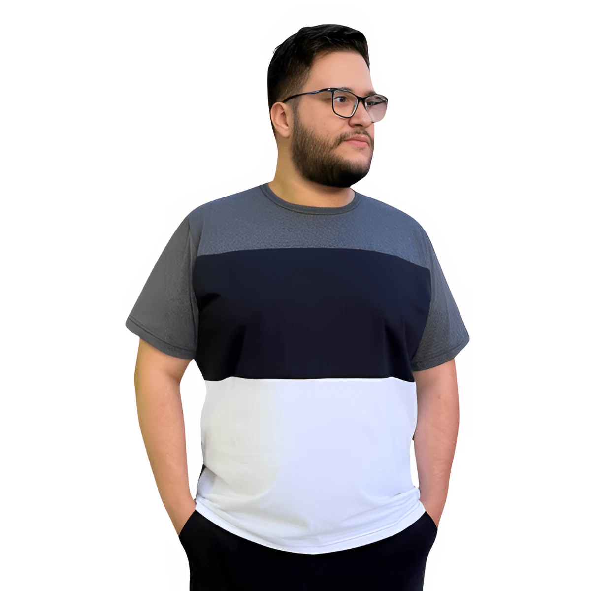 Men Plus Size T-Shirts - 深灰色 - 查看 1