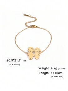 Un bracelet de nom et de date personnalisé en acier inoxydable, cadeau de créativité pour anniversaire ou anniversaire pour garçons et filles, famille