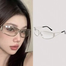 New Fashion Y2K Hollow Fashion Glasses For Women Retro Personalized Glasses Elegant Beach Accessories For Women Glasses Shades For Summer Beach Vacation,Outdoor,Travel Preppy Style For Back To School