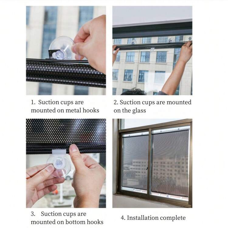 Cortina aislante térmica de oscurecimiento para múltiples propósitos, puede ser utilizada como protector solar, aislante de calor, protector de luz para ventanas. Puede ser utilizada en casa o como cortina enrollable automática para automóviles. También puede ser utilizada como parasol para el parabrisas delantero del automóvil. - Negro - Añade 6